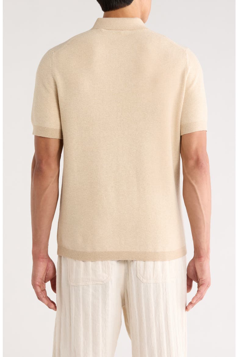 Cotton & Cashmere Polo, Alternate, color, LIGHT HEATHER PECAN/ SMOCK