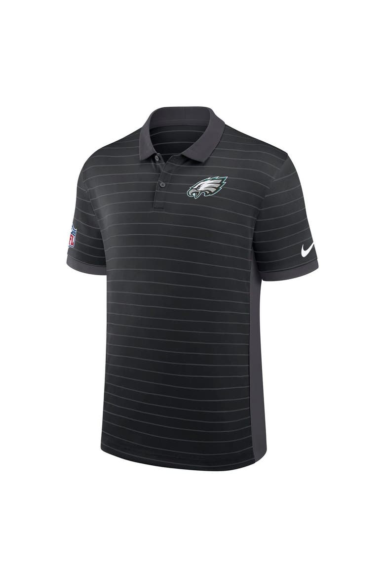 Men's Nike Black Philadelphia Eagles Sideline Victory Stripe Performance Polo, Alternate, color, Black