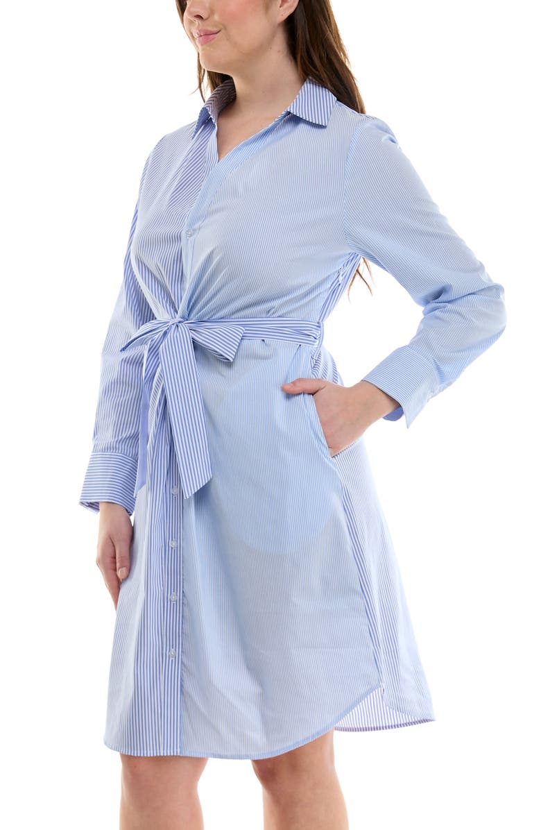 Nicole Miller Poplin Long Sleeve Shirtdress, Alternate, color,