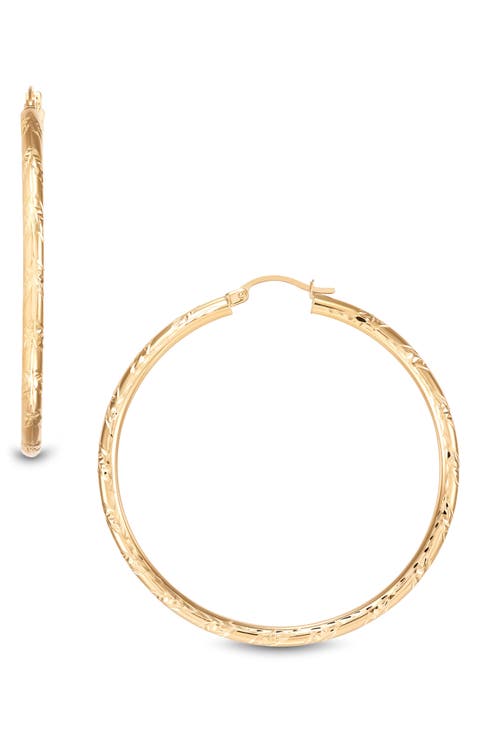 Diamond Cut Hoop Earrings