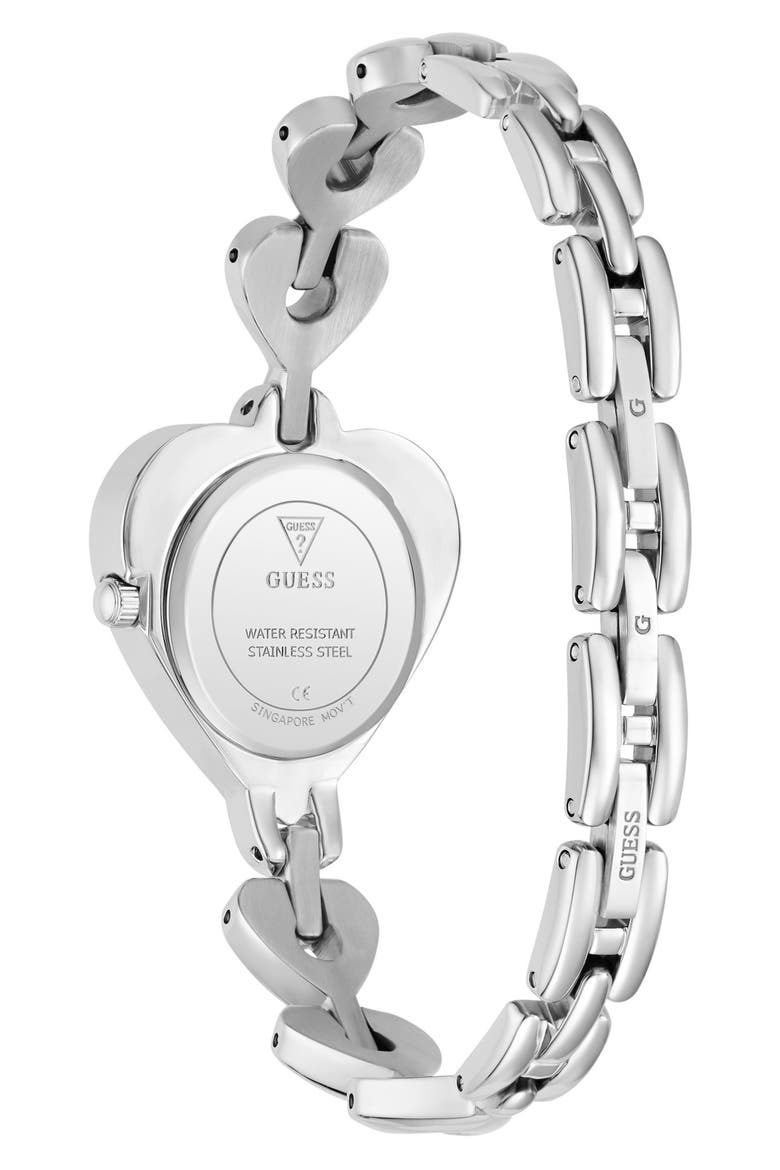 Valerie Heart Bracelet Watch, 28mm, Alternate, color, SILVER