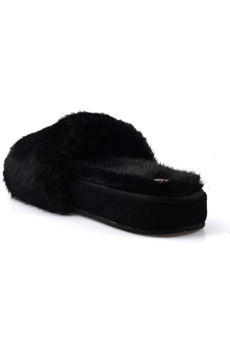 National Comfort Macklin Faux Fur Slipper, Alternate, color, Black