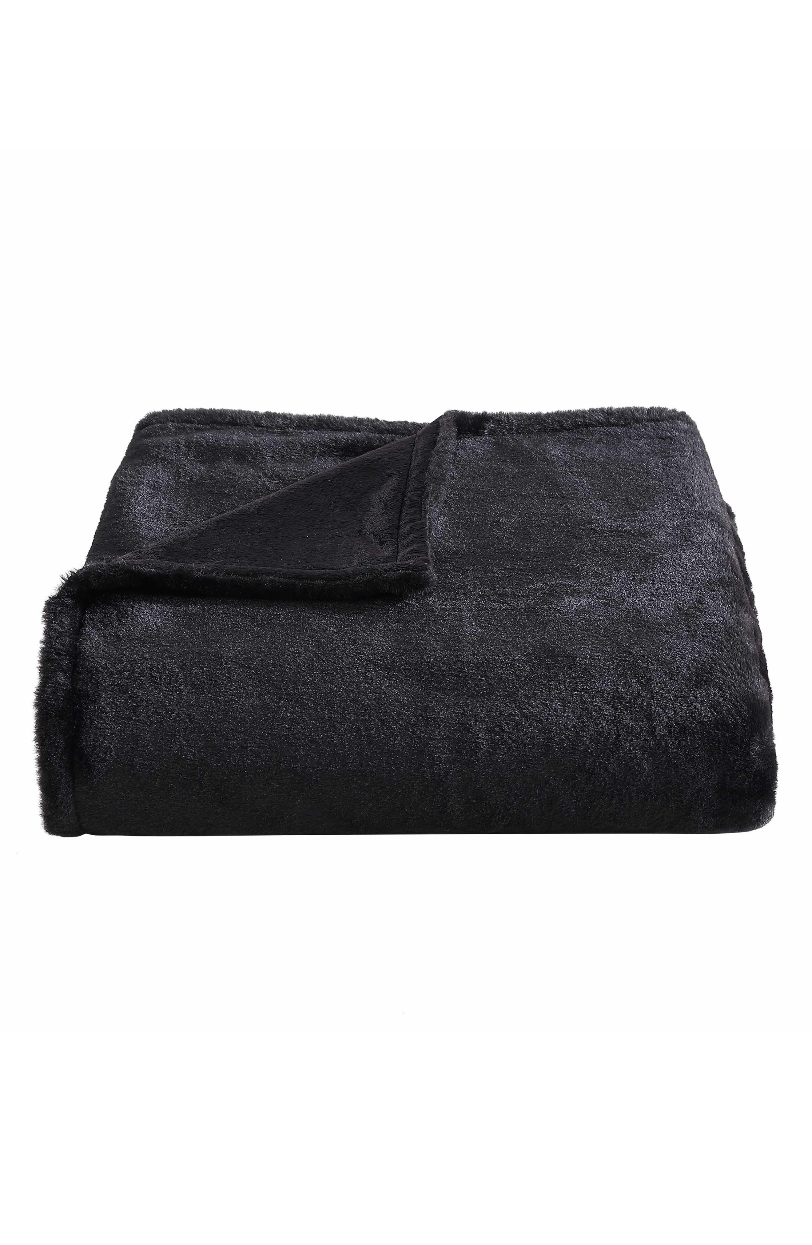 CITY SCENE Faux Fur Throw Blanket