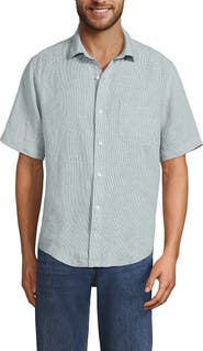 Lands' End Traditional Fit Short Sleeve Linen Shirt