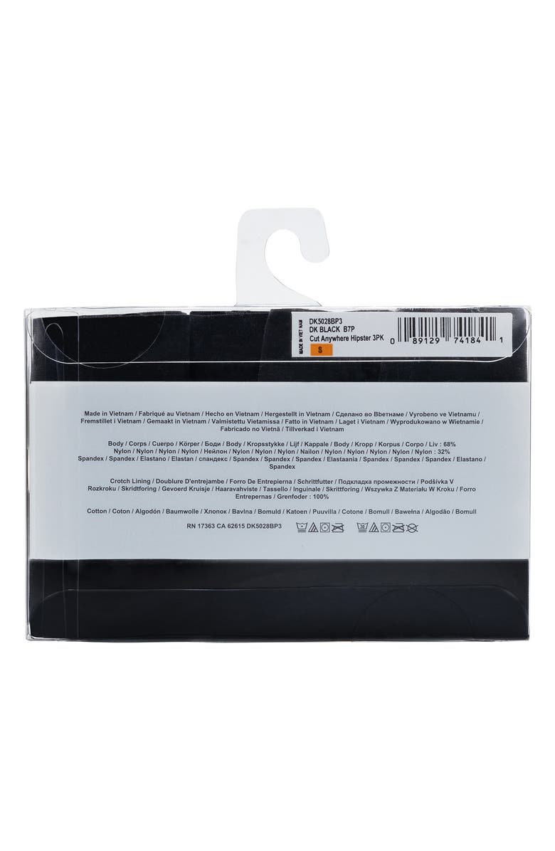 DKNY Litewear Cut Anywear 3-Pack Hipster Panties, Alternate, color, Dk Black