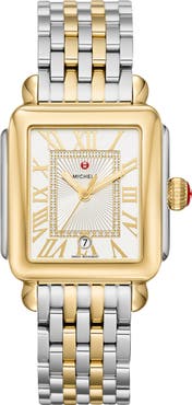 MICHELE Deco Madison Diamond Dial Bracelet Watch, 33mm