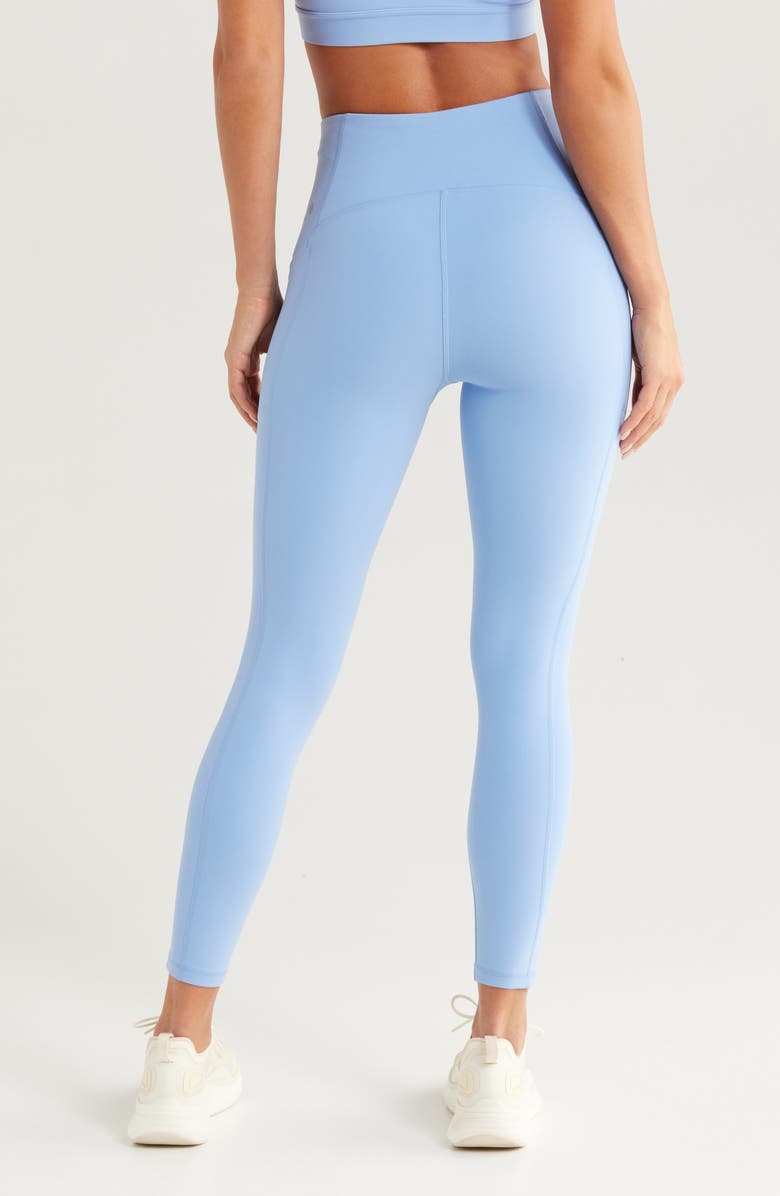 Zella Studio Luxe High Waist Pocket 7/8 Leggings, Alternate, color, Blue Azurine