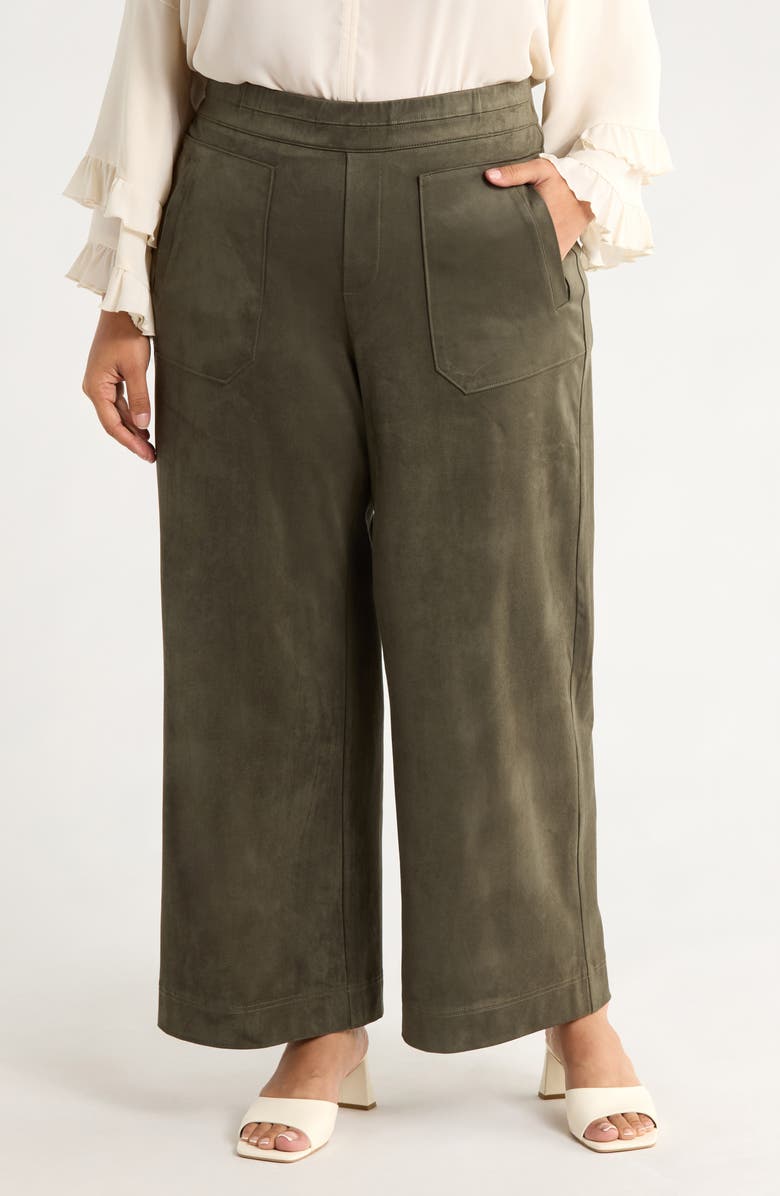 Wit & Wisdom Skyrise Patch Pocket Wide Leg Pants, Main, color, Laurel Wreath