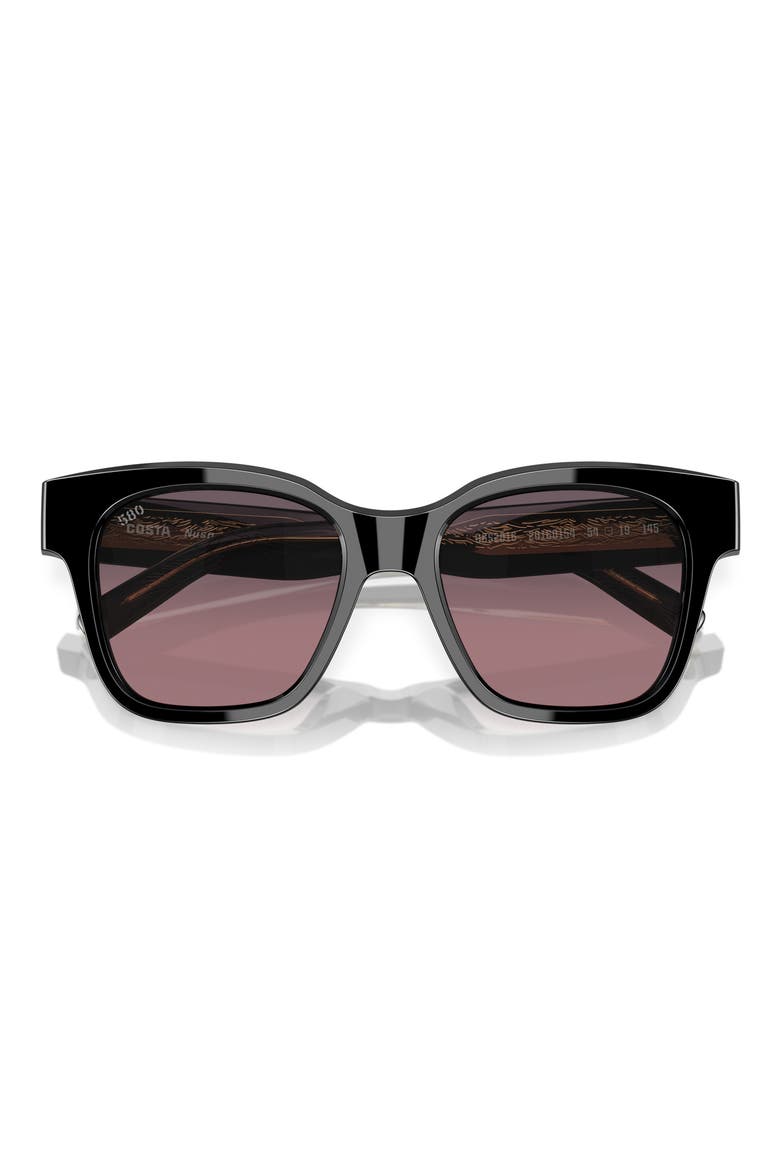 54mm Polarized Square Sunglasses, Alternate, color, BLACK/ ROSE GRADIENT