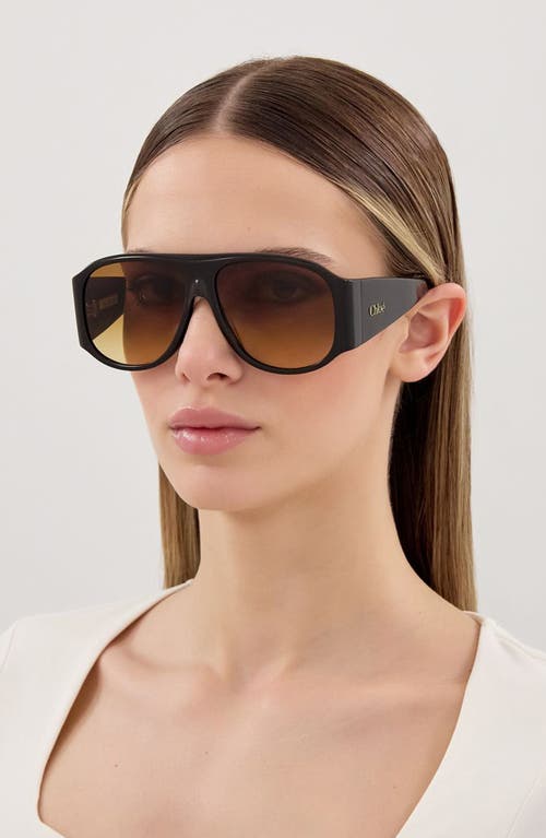 Chloé Oversized Acetate Sunglasses Tinted Lenses In Brown