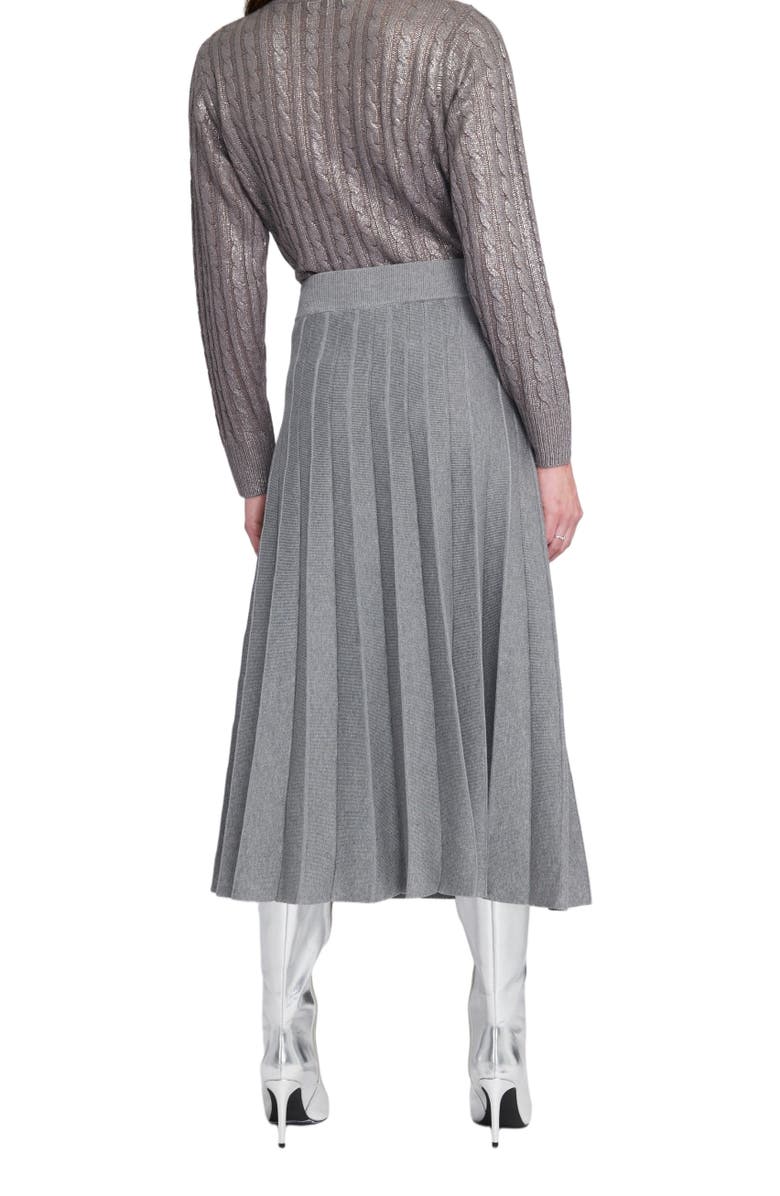 ELLE Collection Metallic Cable Knit Embellished Sweater, Alternate, color, Silver