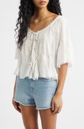 Free People Michelle Lace Trim Top