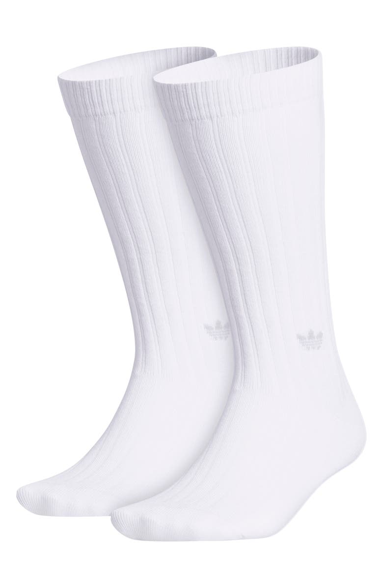 adidas Gender Inclusive Originals 2-Pack Crew Socks, Main, color, White/ Clear Grey