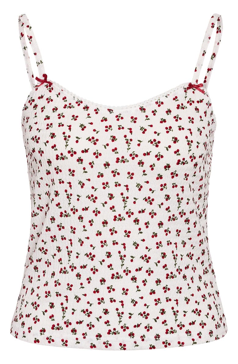 Noisy may Stella Jersey Camisole, Alternate, color, Cloud Dancer Cherry