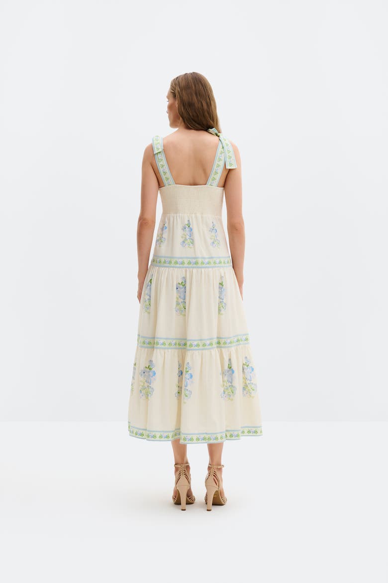 Stefania Midi Dress, Alternate, color, Pastel Floral Vanilla
