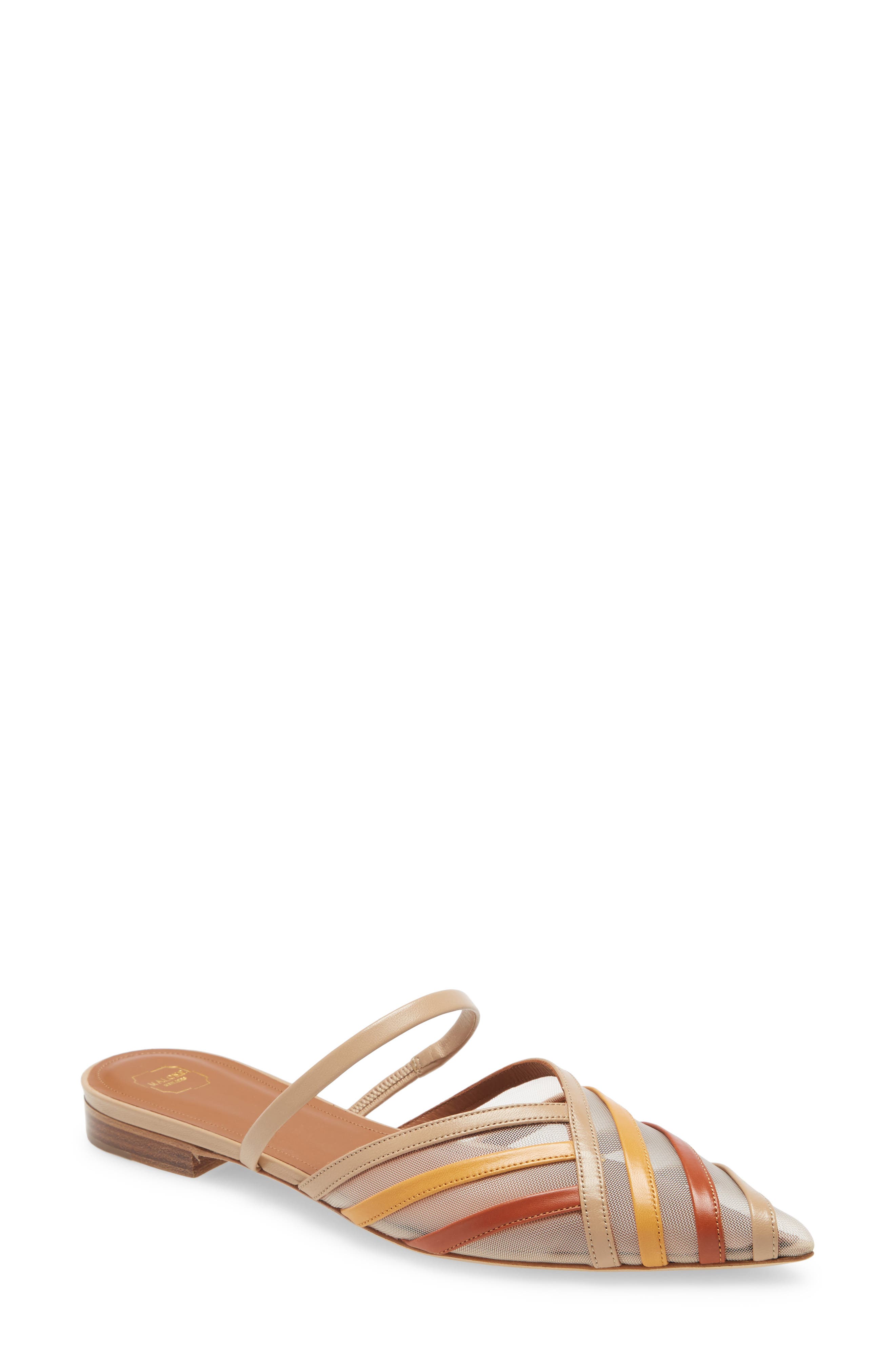 Malone Souliers Paulina Mesh & Leather Stripe Mule, Main, color, 