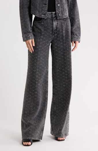 Good Skate Crystal Wide Leg Jeans