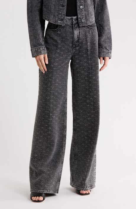 Good Skate Crystal Wide Leg Jeans