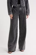 Good American Good Skate Crystal Wide Leg Jeans