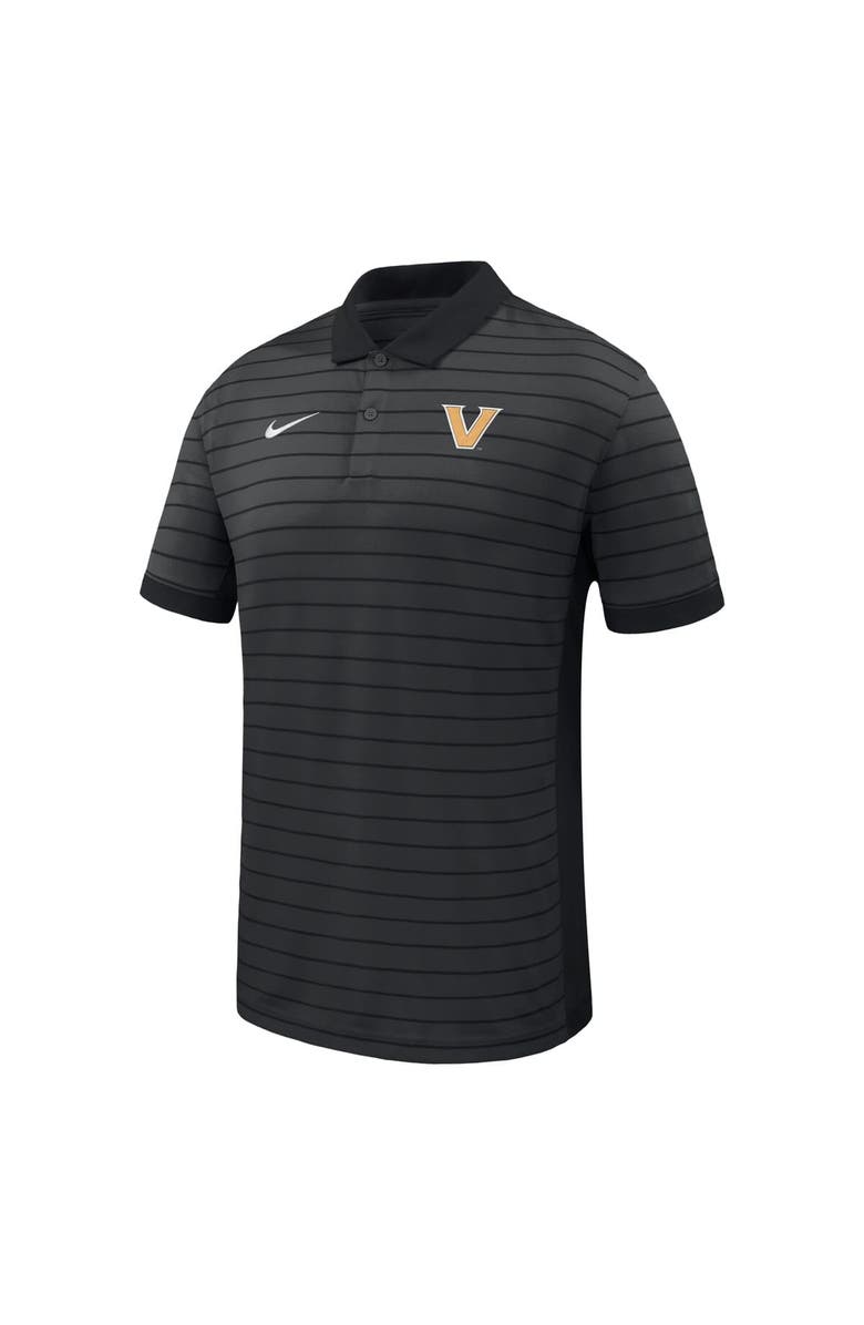 Nike Men's Nike Black Vanderbilt Commodores 2025 Early Season Coaches Sideline Victory Stripe Performance Polo, Alternate, color, Black