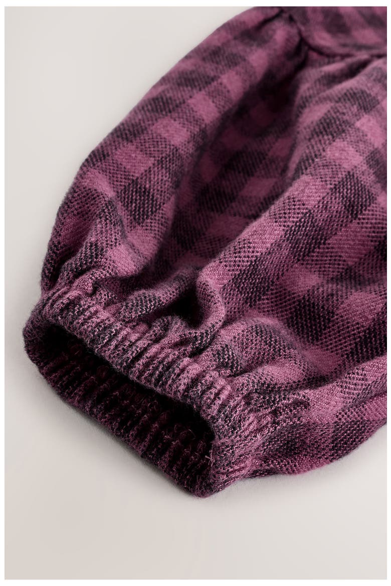 Kids' Check Long Sleeve Cotton Flannel Dress, Alternate, color, PURPLE