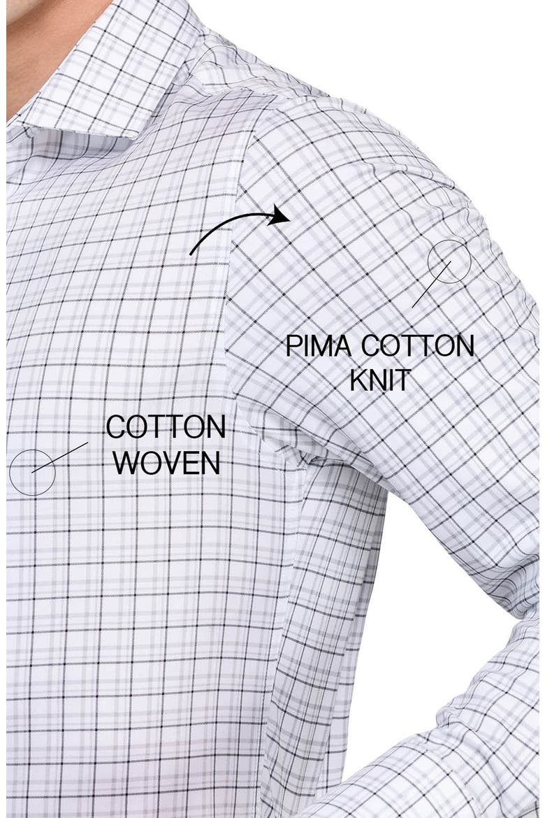 Slim Fit Plaid Reworked Dress Shirt, Alternate, color, WHITE/ GREY