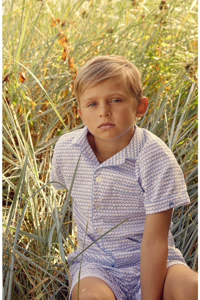 Kids' La Mer Short Pajamas, Alternate, color, BLUE