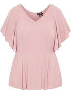 City Chic Romantic Mood Flutter Sleeve Top