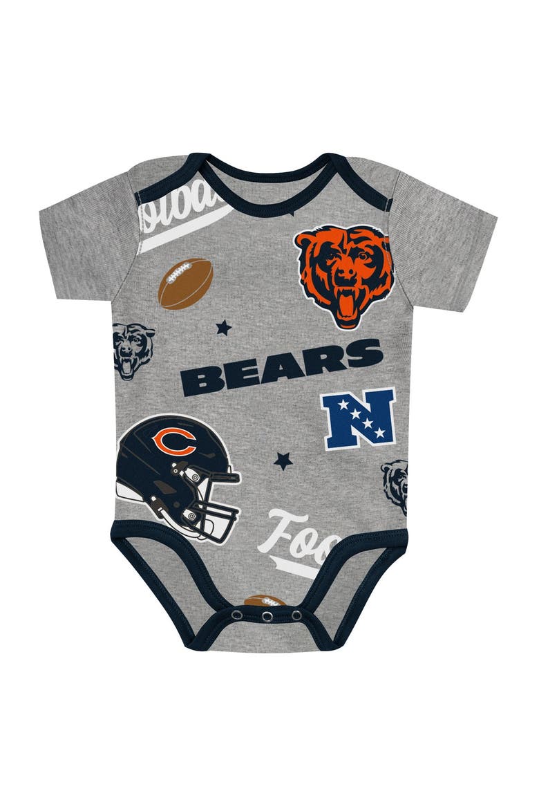 Newborn Outerstuff  Chicago Bears First Round Pick Three-Piece Creeper Set, Alternate, color, Aqua