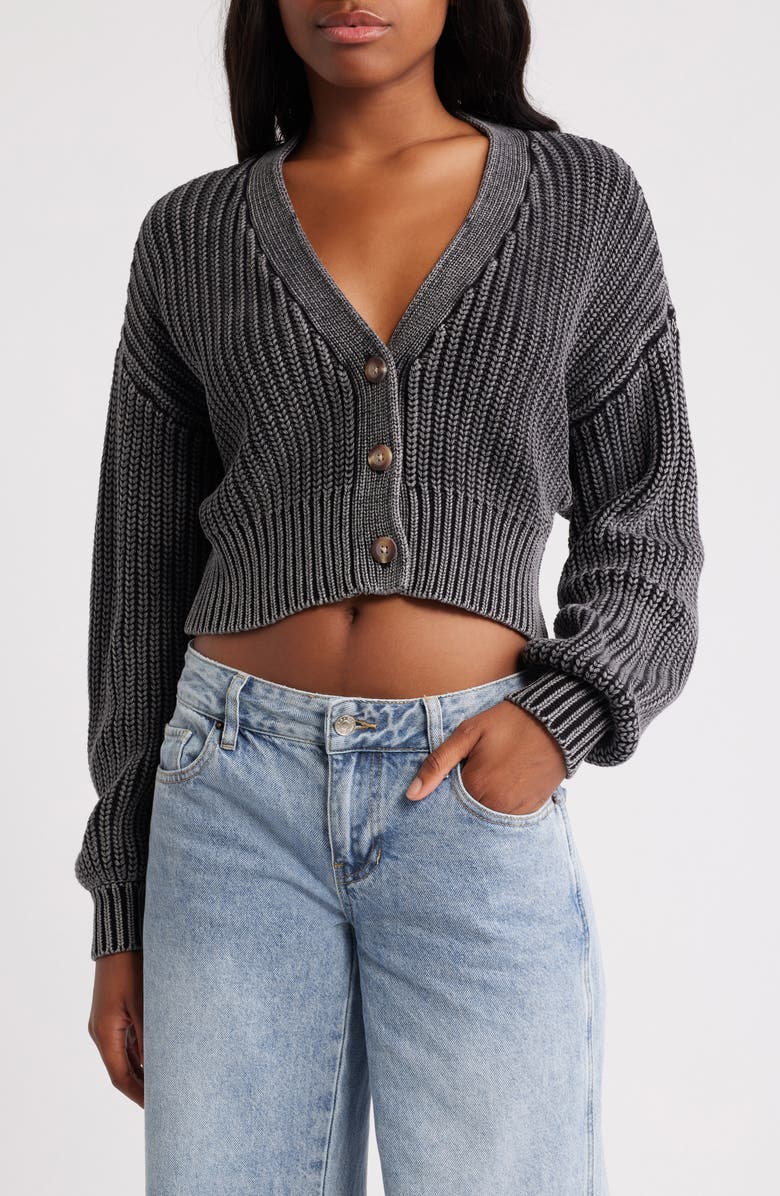 Roxy Sundaze Washed Cotton Crop Cardigan, Main, color,