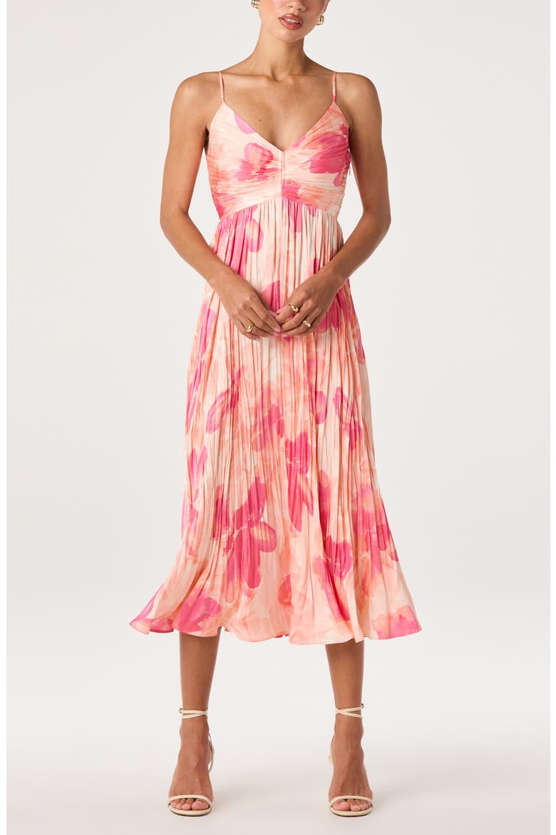 Maeve Midi Dress, Alternate, color, CORAL ABSTRACT FLORAL
