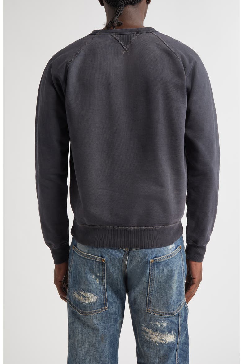 Cotton & Wool French Terry Crewneck Sweatshirt, Alternate, color, BLACK HEATHER