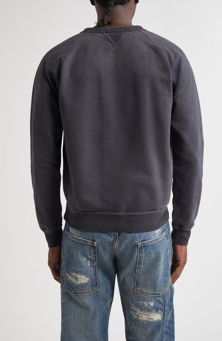 Double RL Cotton & Wool French Terry Crewneck Sweatshirt, Alternate, color, Black Heather