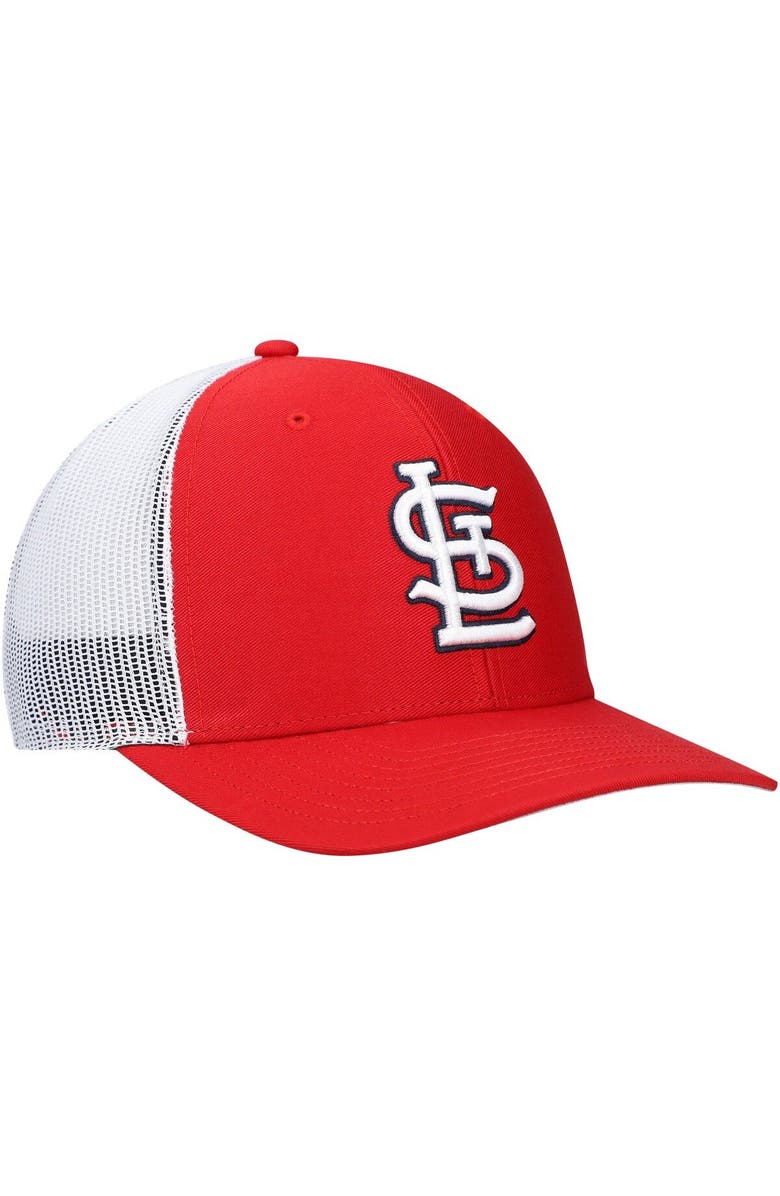 '47 Men's '47 Red/White St. Louis Cardinals Primary Logo Trucker Snapback Hat, Alternate, color, Red