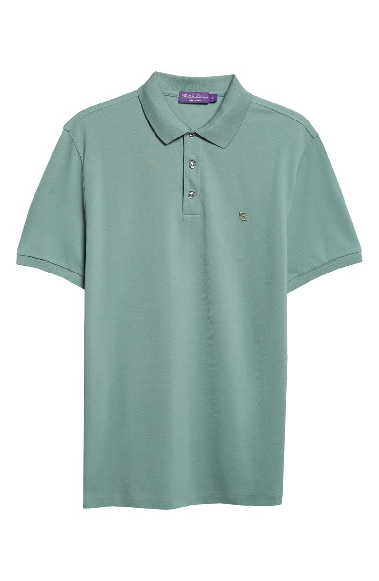 Ralph Lauren Purple Label Embroidered Logo Cotton Piqué Polo, Alternate, color, Feldspar Green