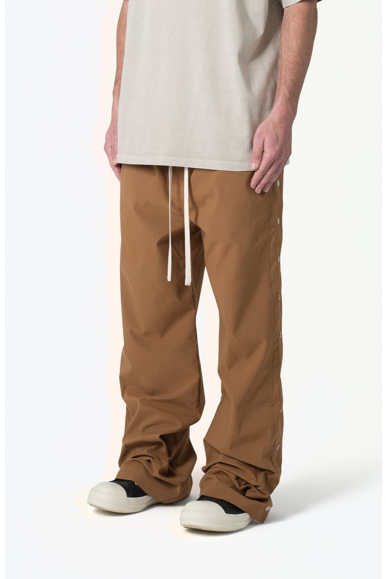 Side Snap Nylon Pants, Alternate, color, BROWN