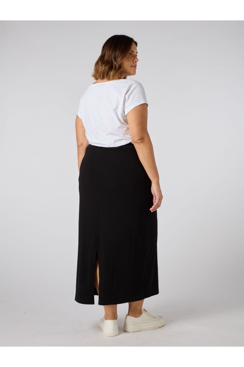 Jersey Midi Skirt, Alternate, color, Black