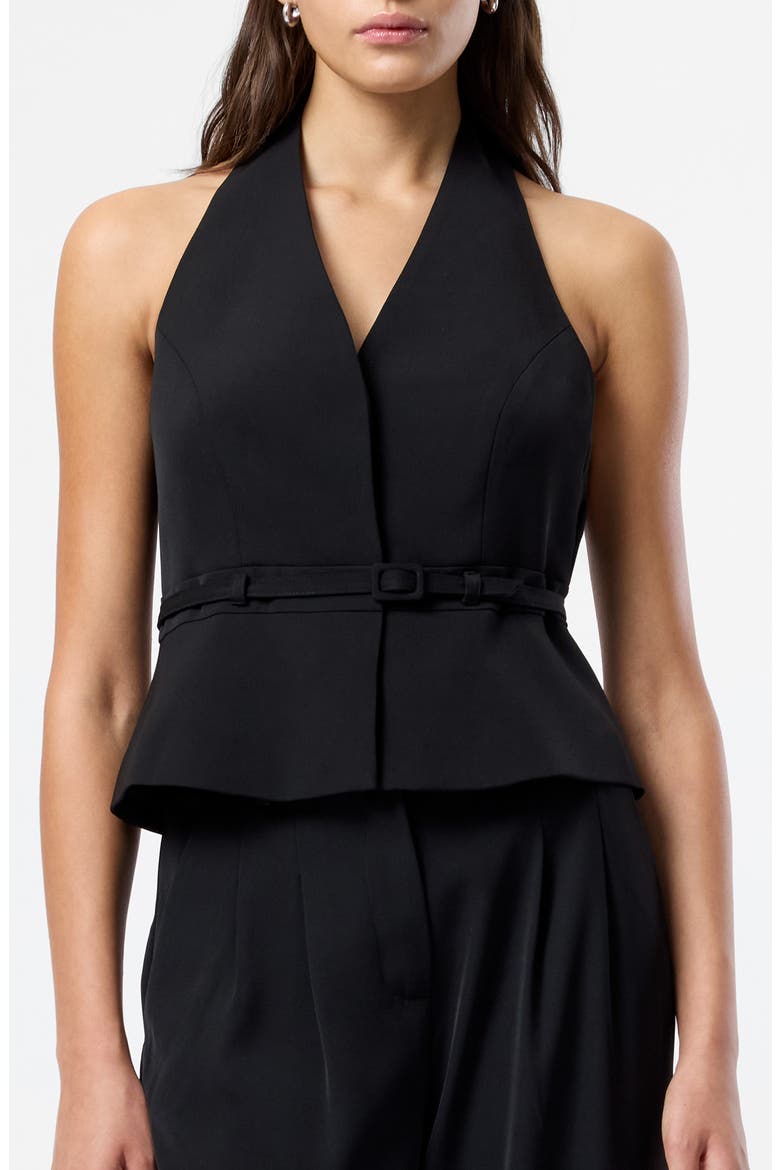 Harry Belted Suiting Halter Top, Main, color, BLACK