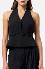 French Connection Harry Belted Suiting Halter Top