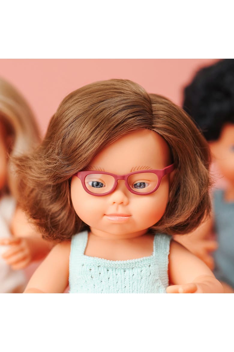 Baby Doll Caucasian Girl With Down Syndrome With Glasses 15'', Alternate, color, Light Skin