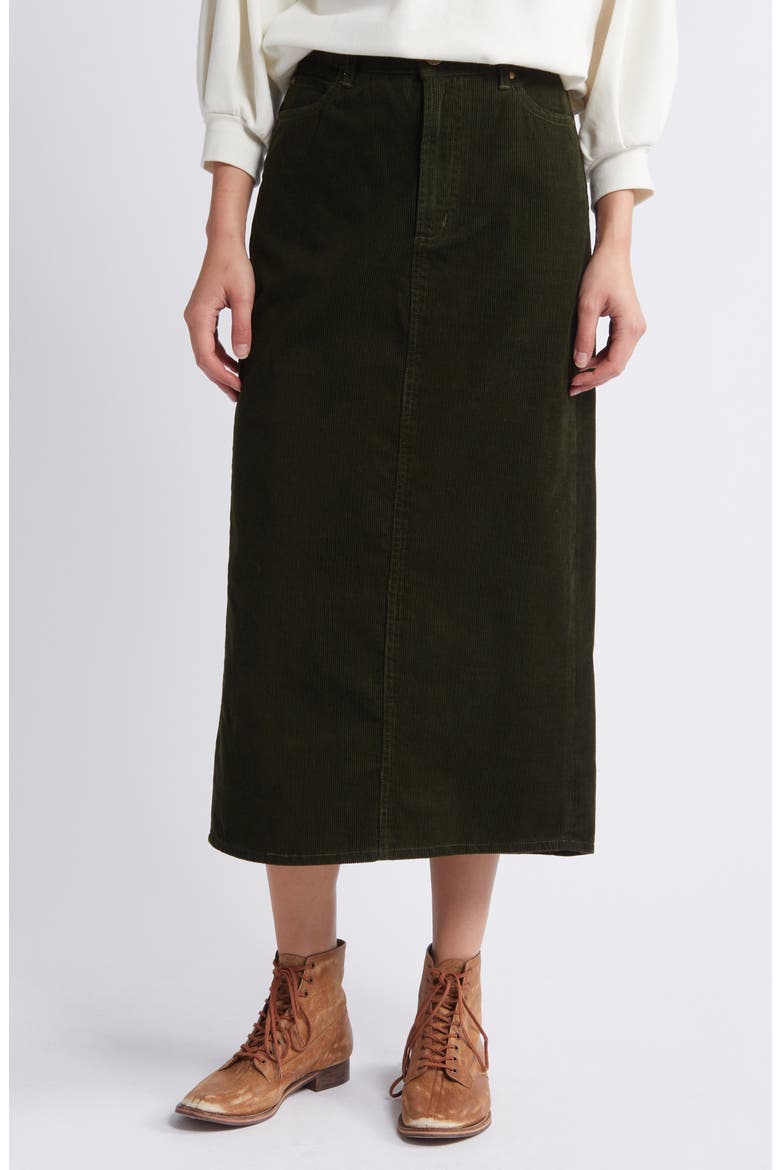 The Column Finewale Corduroy Skirt, Main, color, WOODLAND GREEN