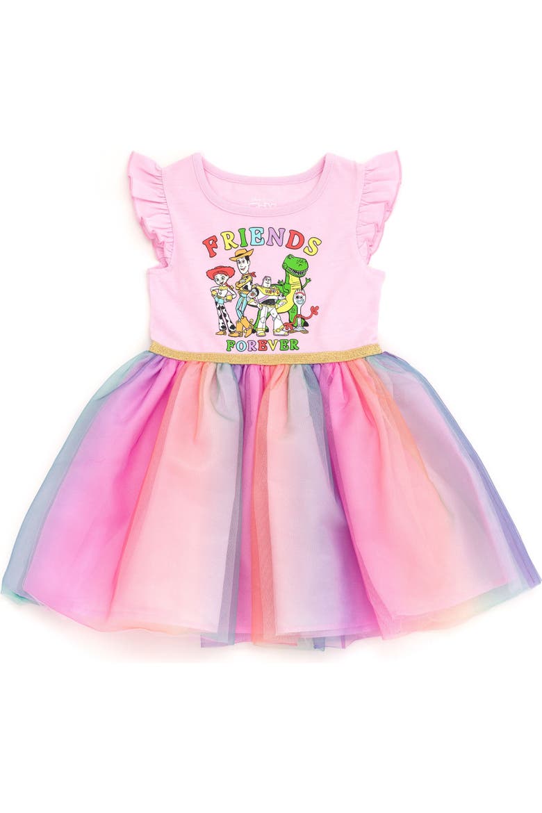 Toy Story Tulle Tutu Dress, Main, color, Pink Rainbow Toy Story