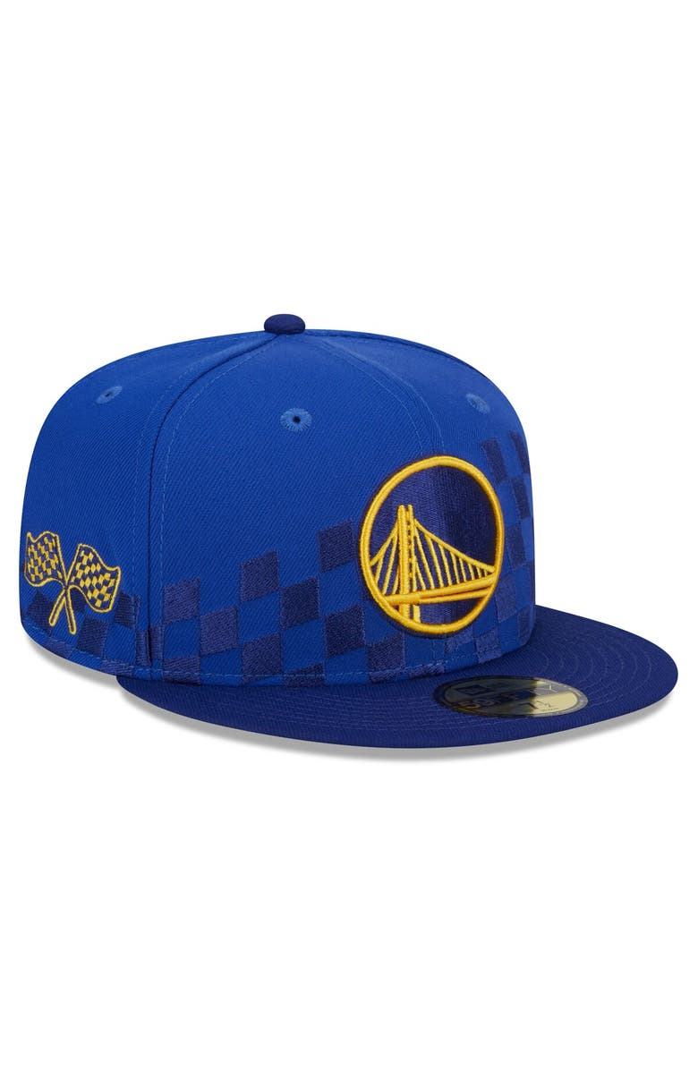 New Era Men's New Era Royal Golden State Warriors Rally Drive Checkerboard 59FIFTY Crown Fitted Hat, Alternate, color, Royal