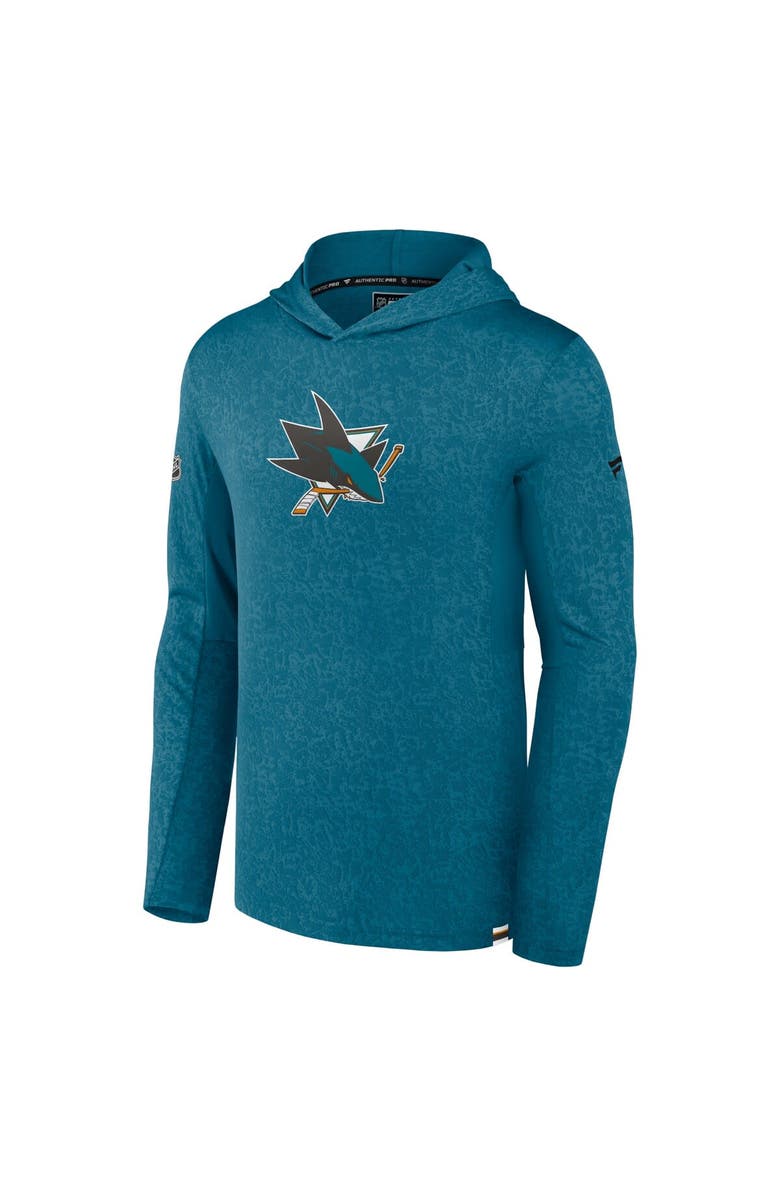 FANATICS Men's Fanatics Branded Teal San Jose Sharks Authentic Pro Lightweight Pullover Hoodie, Alternate, color, Teal