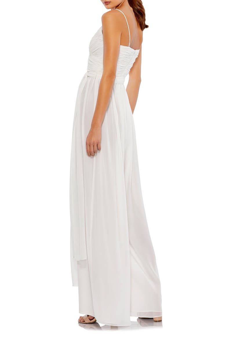 Women's Flowy Faux Wrap Wide-Leg Jumpsuit, Alternate, color, WHITE