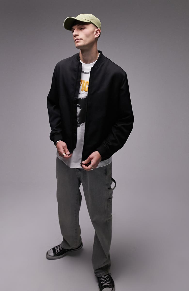 Topman Icon Bomber Jacket, Alternate, color, 