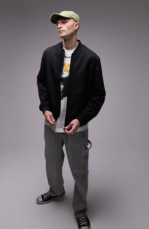 Shop Topman Icon Bomber Jacket In Black