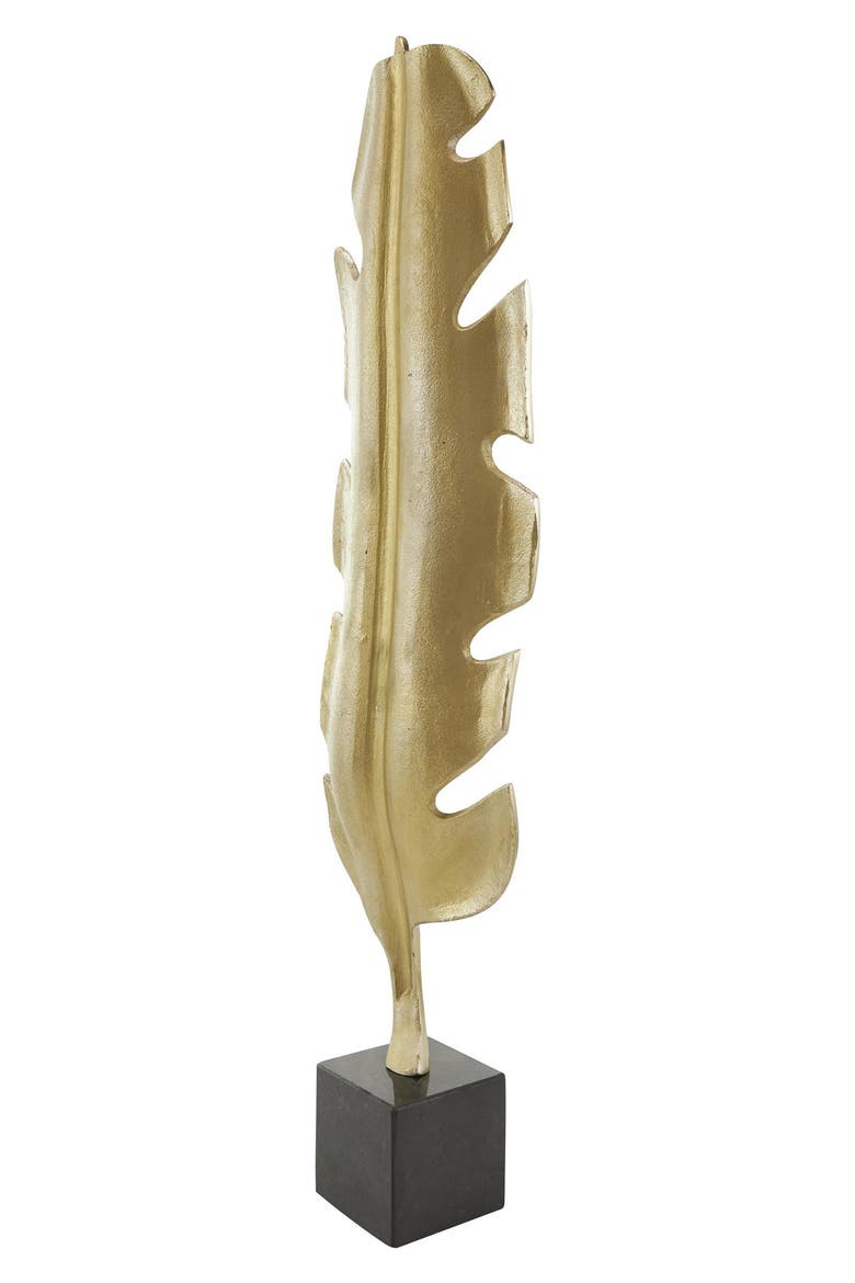 Contemporary Leaf Statue, Alternate, color, GOLD