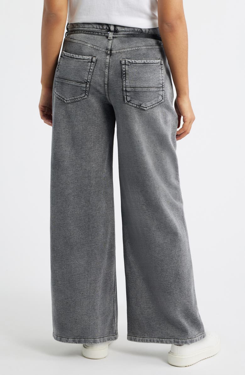 CITY BLUES Wide Leg Drawstring Waist Knit Jeans, Alternate, color, Washed Black