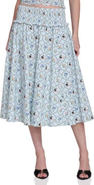 Avec Les Filles Smocked Circle Skirt
